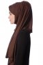 Eslem - Bruin Pile Jersey Hijab - Ecardin