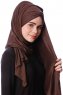 Eslem - Bruin Pile Jersey Hijab - Ecardin