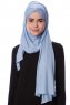 Eslem - Lichtblauw Pile Jersey Hijab - Ecardin