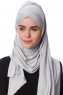 Eslem - Lichtgrijs Pile Jersey Hijab - Ecardin