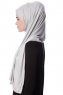 Eslem - Lichtgrijs Pile Jersey Hijab - Ecardin