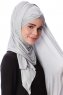 Eslem - Lichtgrijs Pile Jersey Hijab - Ecardin