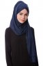 Eslem - Marineblauw Pile Jersey Hijab - Ecardin