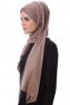 Eslem - Donker Taupe Pile Jersey Hijab - Ecardin