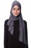 Eslem - Donker Grijs Pile Jersey Hijab - Ecardin