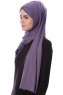 Eslem - Donkerpaars Pile Jersey Hijab - Ecardin