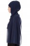Evren - Marineblauw Chiffon Hijab