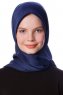 Eylul - Marineblauw Plein Rayon Hijab