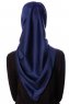 Eylul - Marineblauw Plein Rayon Hijab