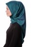Eylul - Donkergroen Plein Rayon Hijab