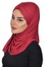 Filippa - Bordeaux Katoenen Praktisch Hijab - Ayse Turban