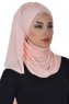 Filippa - Oudroze Katoenen Praktisch Hijab - Ayse Turban