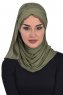Filippa - Khaki Katoenen Praktisch Hijab - Ayse Turban