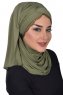 Filippa - Khaki Katoenen Praktisch Hijab - Ayse Turban
