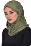 Filippa - Khaki Katoenen Praktisch Hijab - Ayse Turban