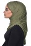 Filippa - Khaki Katoenen Praktisch Hijab - Ayse Turban