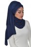 Filippa - Marineblauw Katoenen Praktisch Hijab - Ayse Turban