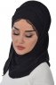 Filippa - Zwart Katoenen Praktisch Hijab - Ayse Turban