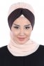Gill - Beige & Bruin Praktisch Hijab