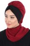 Gill - Bordeaux & Zwart Praktisch Hijab