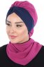 Gill - Fuchsia & Marineblauw Praktisch Hijab