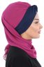 Gill - Fuchsia & Marineblauw Praktisch Hijab