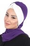 Gill - Purper & Creme Praktisch Hijab