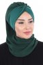 Gill - Donkergroen & Donkergroen Praktisch Hijab