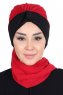 Gill - Rood & Zwart Praktisch Hijab