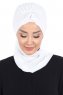 Gill - Wit & Wit Praktisch Hijab