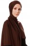 Hande - Donker Bruin Katoen Hijab - Gülsoy