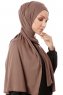 Hande - Taupe Katoen Hijab - Gülsoy