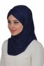 Hilda - Marineblauwe Katoenen Hijab