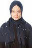 Kadri - Marineblauw Hijab Met Parels - Özsoy