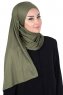 Kaisa - Khaki Katoenen Praktisch Hijab