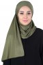 Kaisa - Khaki Katoenen Praktisch Hijab