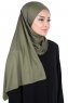 Kaisa - Khaki Katoenen Praktisch Hijab