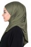 Kaisa - Khaki Katoenen Praktisch Hijab