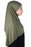 Kaisa - Khaki Katoenen Praktisch Hijab