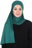 Kaisa - Donkergroen Katoenen Praktisch Hijab