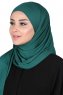 Kaisa - Donkergroen Katoenen Praktisch Hijab