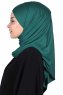 Kaisa - Donkergroen Katoenen Praktisch Hijab