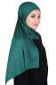 Kaisa - Donkergroen Katoenen Praktisch Hijab
