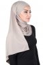 Kaisa - Taupe Katoenen Praktisch Hijab