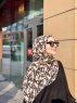 Lamia - Creme Gedessineerde Crêpe Hijab - Mirach