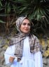 Mahmuna - Taupe Gedessineerde Satin Hijab