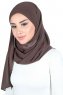 Malin - Bruin Praktisch Chiffon Hijab