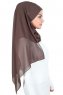 Malin - Bruin Praktisch Chiffon Hijab