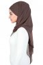 Malin - Bruin Praktisch Chiffon Hijab