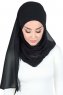Malin - Zwart Praktisch Chiffon Hijab